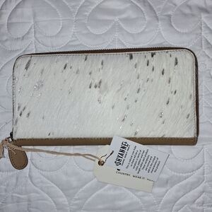 Shyanne Cow Hide White and Brown Wallet